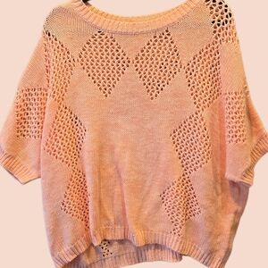 Cato Peach Open-Knit Sweater
